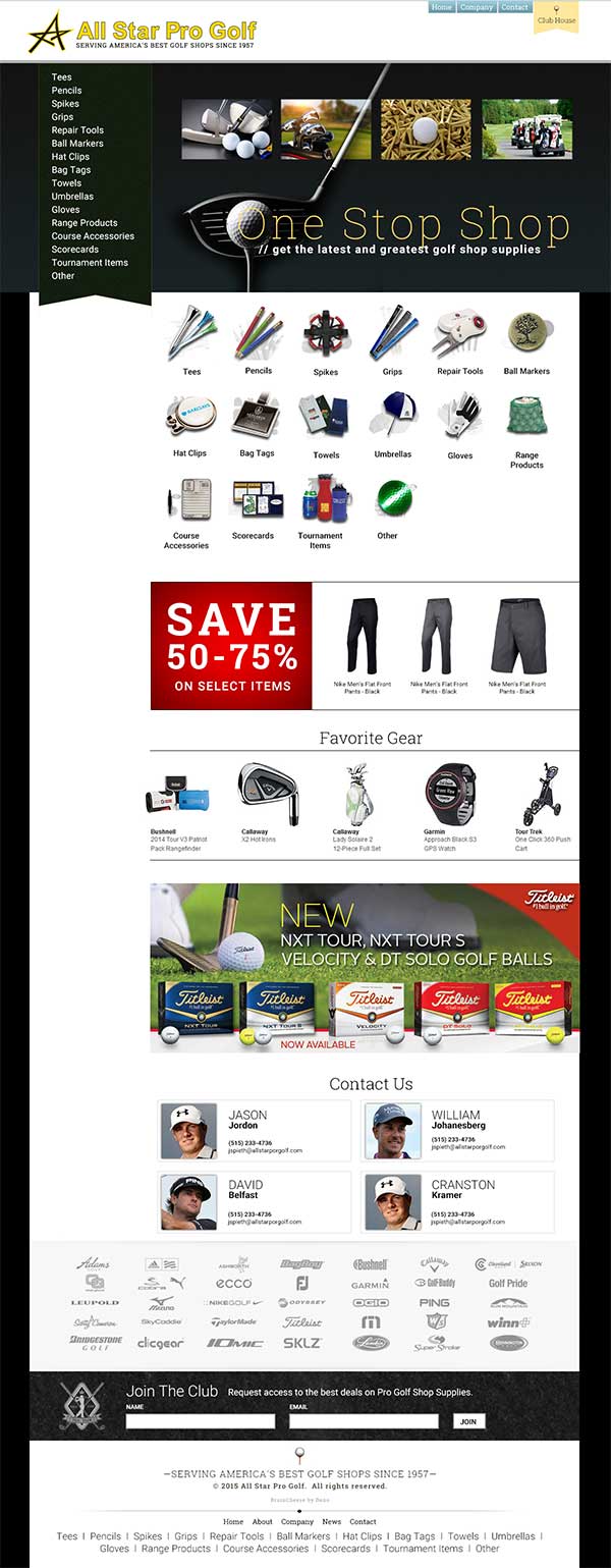 All Star Pro Golf Website