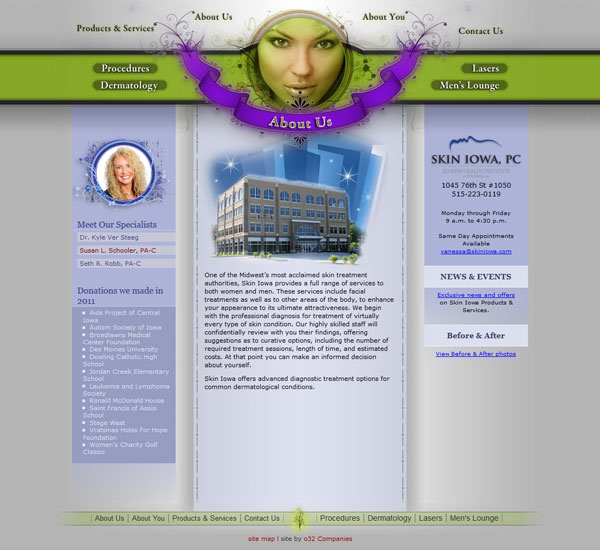 Skin Iowa Website Homepage