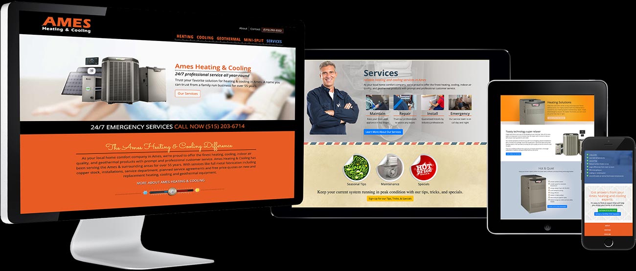 Ames Heating & Cooling Responsive Website