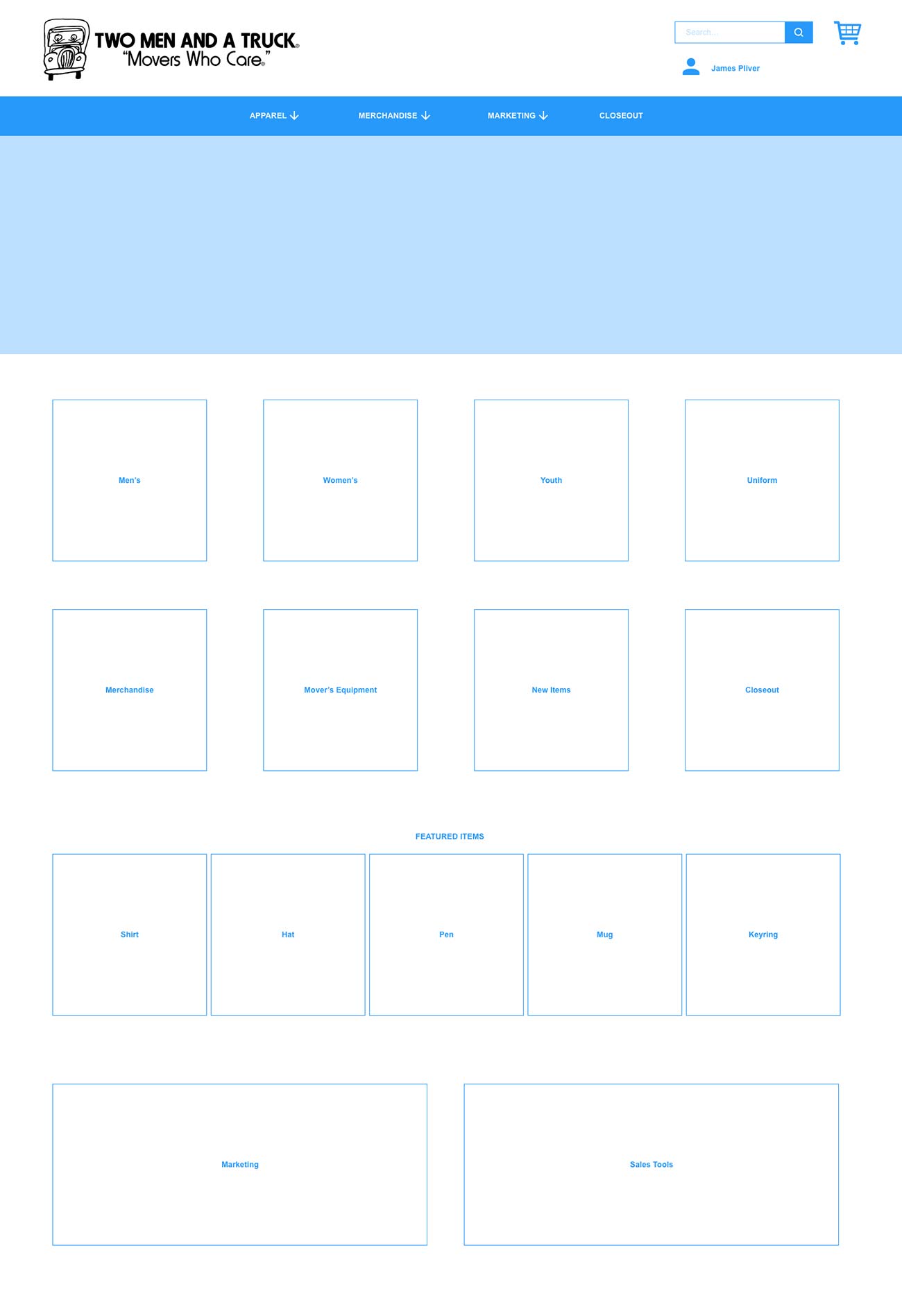 Two Men and a Truck Homepage Wireframe